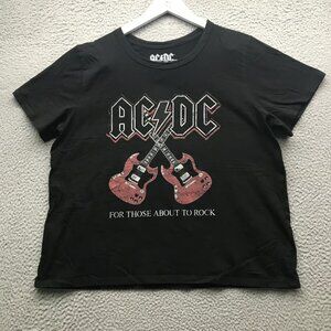 AC DC For Those About To Rock T-Shirt Womens XL Short Sleeve Black